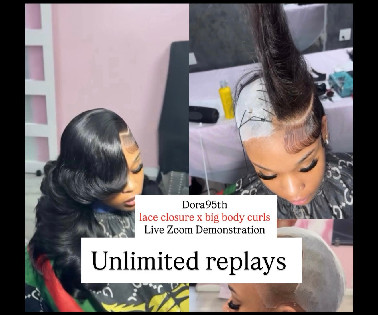 Lace closure rollerset live zoom replay !!!!!