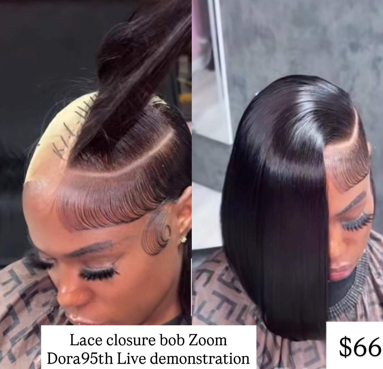 Lace closure bob live zoom demonstration Jan 18